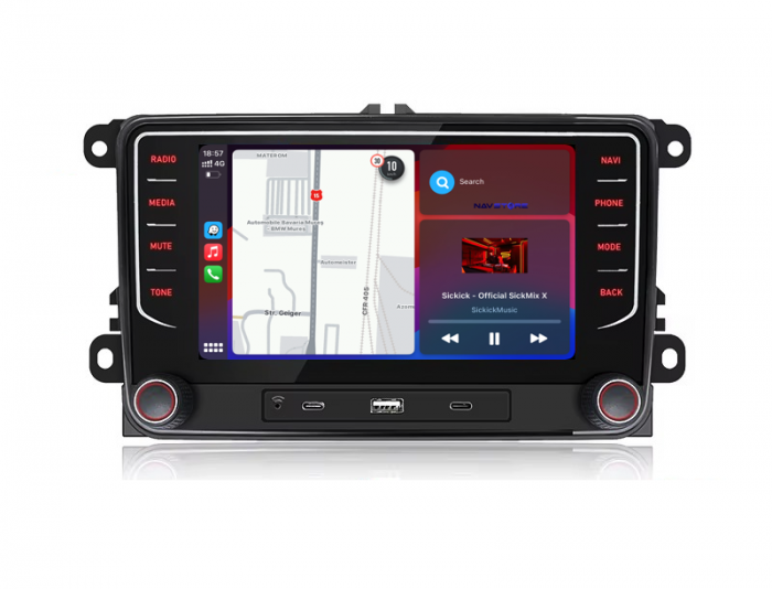 Navigatie Dedicata Volkswagen, 7Inch, 6Gb Ram, 128Gb stocare, Apple Carplay/Android Auto [2]