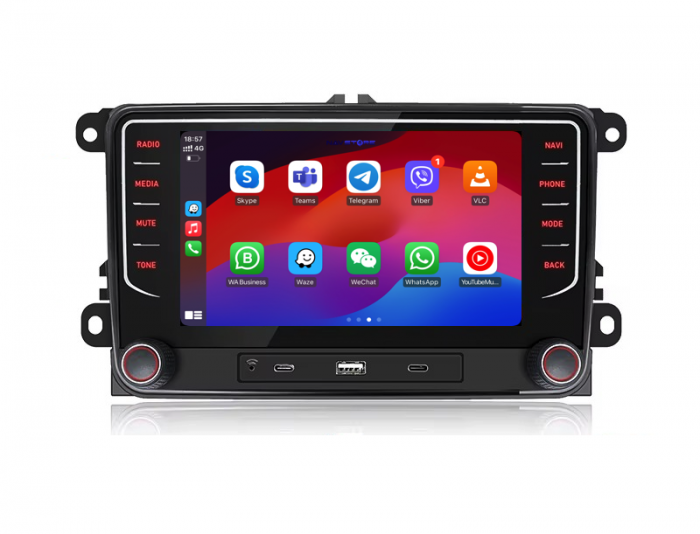 Navigatie Dedicata Volkswagen, 7Inch, 6Gb Ram, 128Gb stocare, Apple Carplay/Android Auto [3]