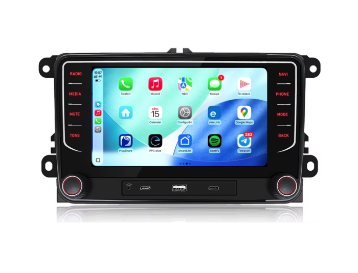 Navigatie Dedicata Volkswagen, 7Inch, 6Gb Ram, 128Gb stocare, Apple Carplay/Android Auto [4]