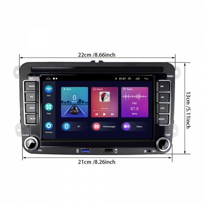 Navigatie Dedicata Skoda, 7Inch, 8Gb Ram, 128Gb stocare, Apple Carplay/Android Auto [7]