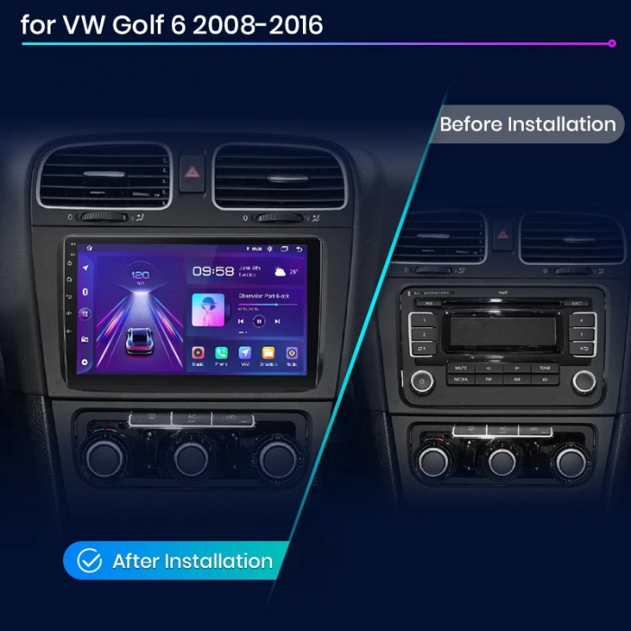 Navigatie Dedicata Volkswagen Golf 6 (2009 - 2013), 9 Inch, 8Gb Ram, 256Gb stocare, Carplay [8]