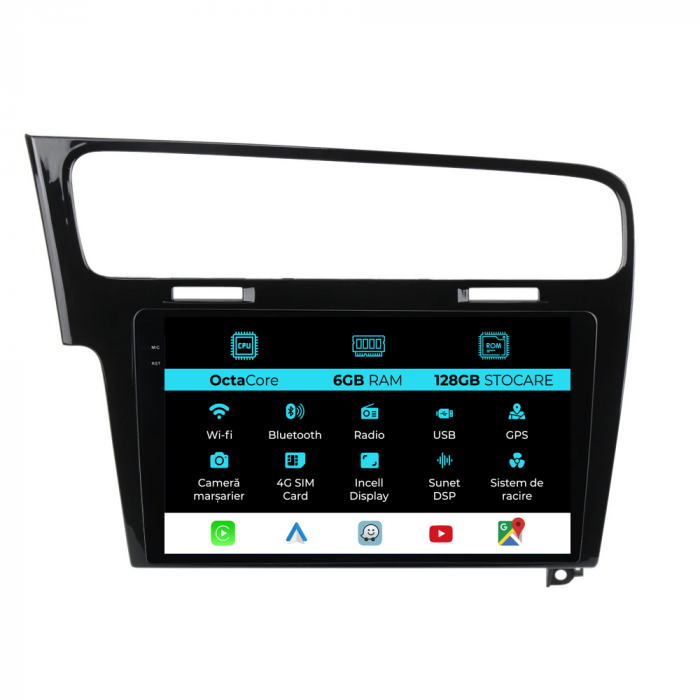 Navigatie Dedicata Volkswagen Golf 7 (2013-2020), 10Inch, 6Gb Ram, 128Gb Stocare, Carplay [1]