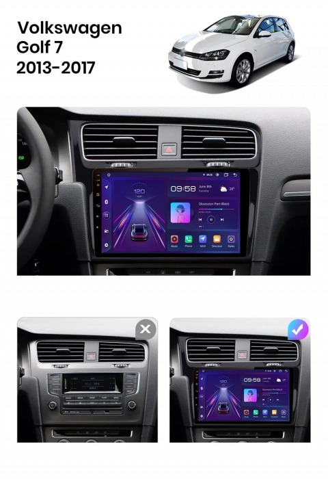 Navigatie Dedicata Volkswagen Golf 7 (2013-2020), 10Inch, 6Gb Ram, 128Gb Stocare, Carplay [7]