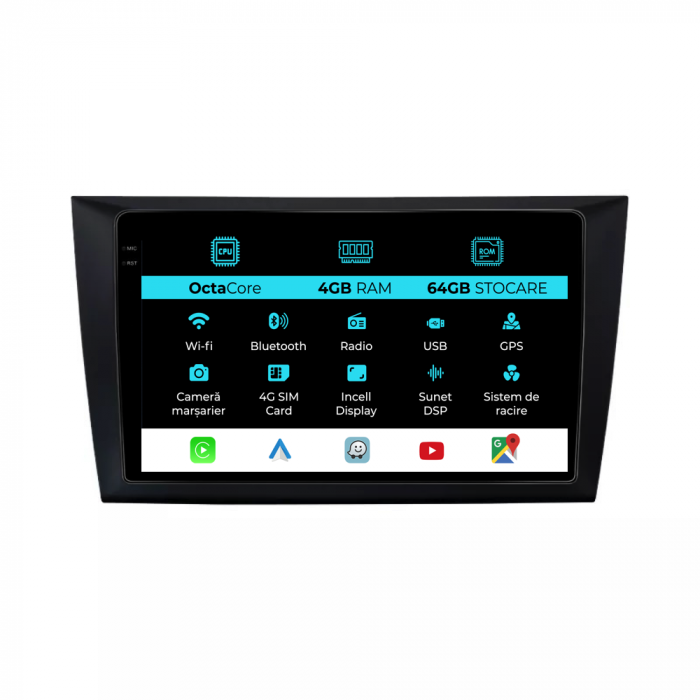 Navigatie Dedicata Volkswagen Golf MK6 (2009-2013), 9Inch, 4Gb Ram, 64Gb Stocare, Carplay [1]