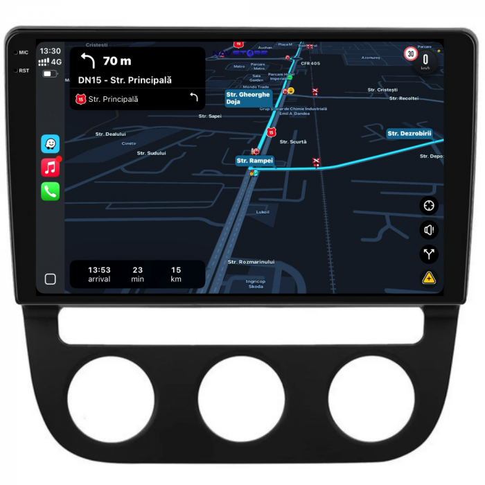 Navigatie Dedicata Volkswagen Golf5/Jetta (2004-2009), 10Inch, 6Gb Ram, 128Gb Stocare, Carplay - Clima Automata [3]
