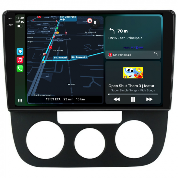 Navigatie Dedicata Volkswagen Golf5/Jetta (2004-2009), 10Inch, 6Gb Ram, 128Gb Stocare, Carplay - Clima Manuala [2]