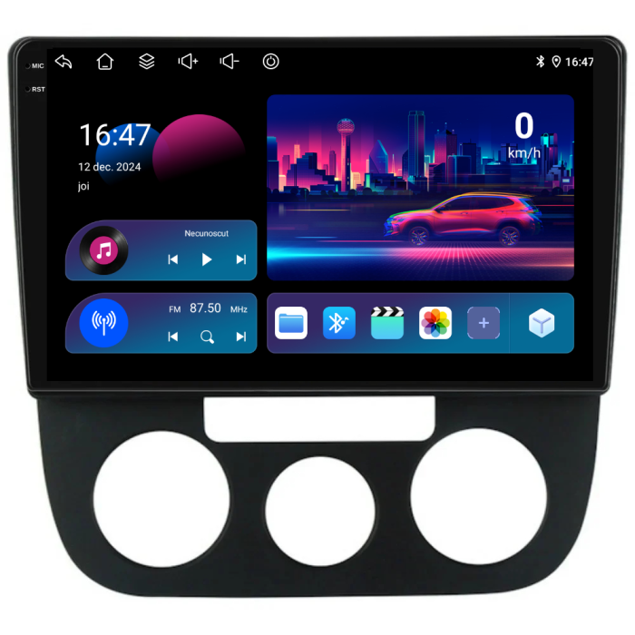 Navigatie Dedicata Volkswagen Golf5/Jetta (2004-2009), 10Inch, 6Gb Ram, 128Gb Stocare, Carplay - Clima Manuala [4]