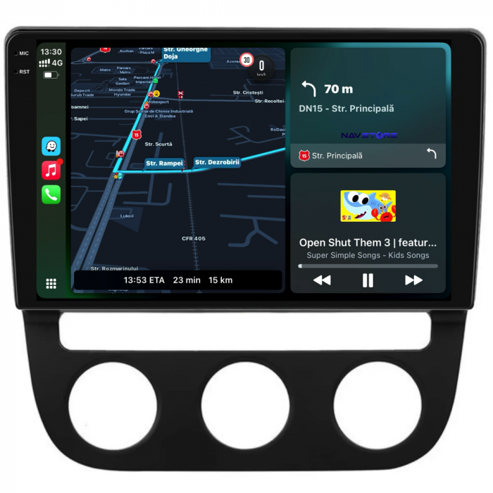 Navigatie Dedicata Volkswagen Golf5/Jetta (2004-2009), 2K, 12Gb Ram, 256Gb Stocare, Carplay - Clima Automata [3]