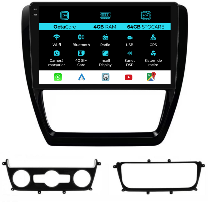 Navigatie Dedicata Volkswagen Jetta (2011 - 2018), 10Inch, 4Gb Ram, 64Gb Stocare, Carplay [1]