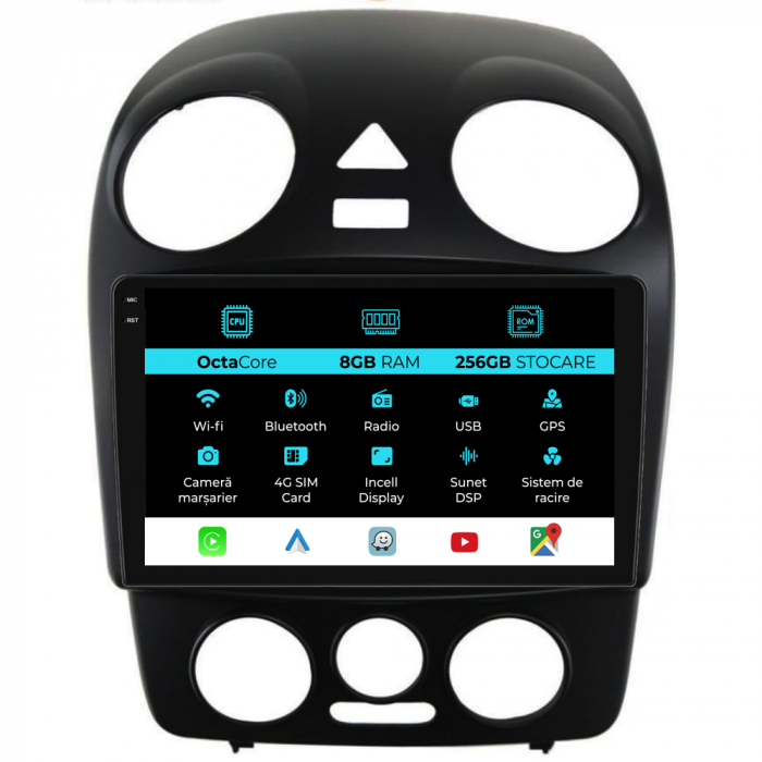 Navigatie Dedicata Volkswagen New Beetle (2004-2011), 9Inch, 8Gb Ram, 256Gb Stocare, Carplay [1]