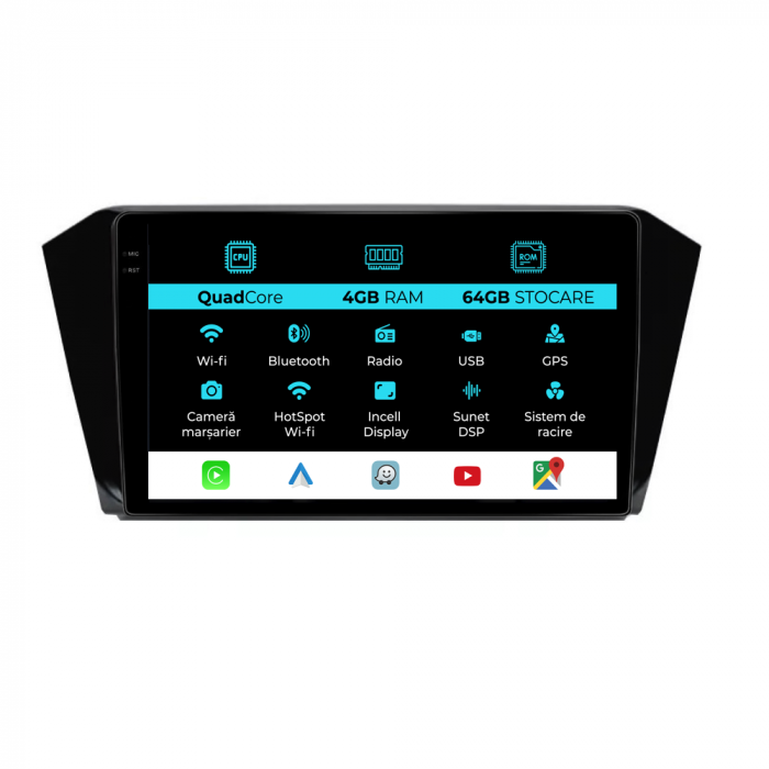 Navigatie Dedicata Volkswagen Passat B8 (2015-2022),QuadCore, 10Inch, 4Gb Ram, 64Gb Stocare, Carplay [1]