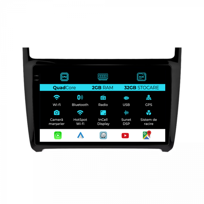 Navigatie Dedicata Volkswagen Polo (2009-2018), Incell 9Inch, 2Gb Ram, 32Gb Stocare, Carplay [1]