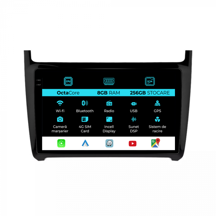 Navigatie Dedicata Volkswagen Polo (2009-2018), Incell 9Inch, 8Gb Ram, 256Gb Stocare, Carplay [1]