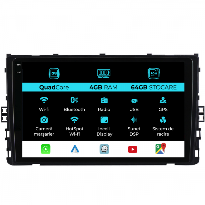 Navigatie Dedicata Volkswagen T-Roc (2017-2025),QuadCore, 9Inch, 4Gb Ram, 64Gb Stocare, Carplay [1]