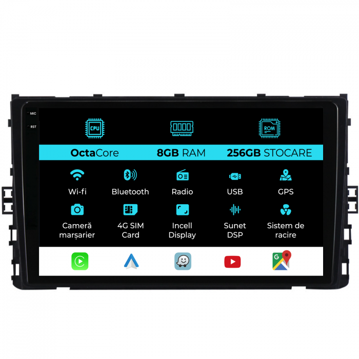 Navigatie Dedicata Volkswagen T-Roc (2017-2025), 9Inch, 8Gb Ram, 256Gb Stocare, Carplay [1]
