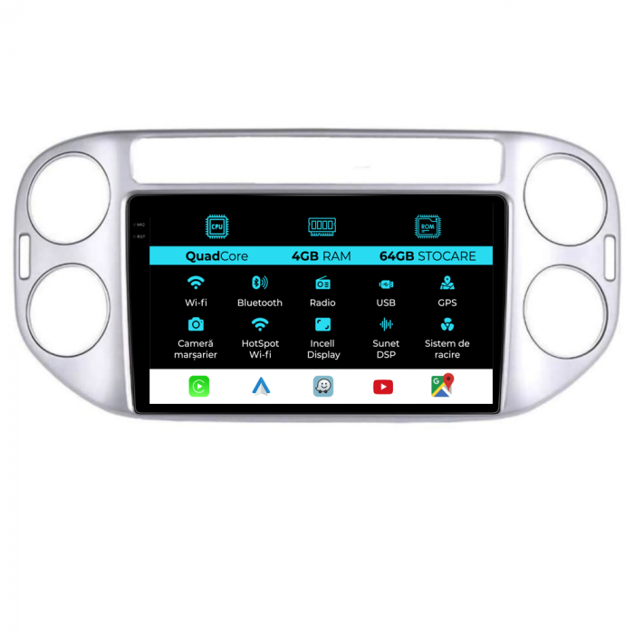 Navigatie Dedicata Volkswagen Tiguan (2006-2016),QuadCore, 9Inch, 4Gb Ram, 64Gb Stocare, Carplay [1]