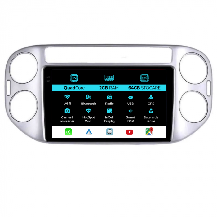 Navigatie Dedicata Volkswagen Tiguan (2006-2016), 9Inch, 2Gb Ram, 32Gb Stocare, Carplay [1]
