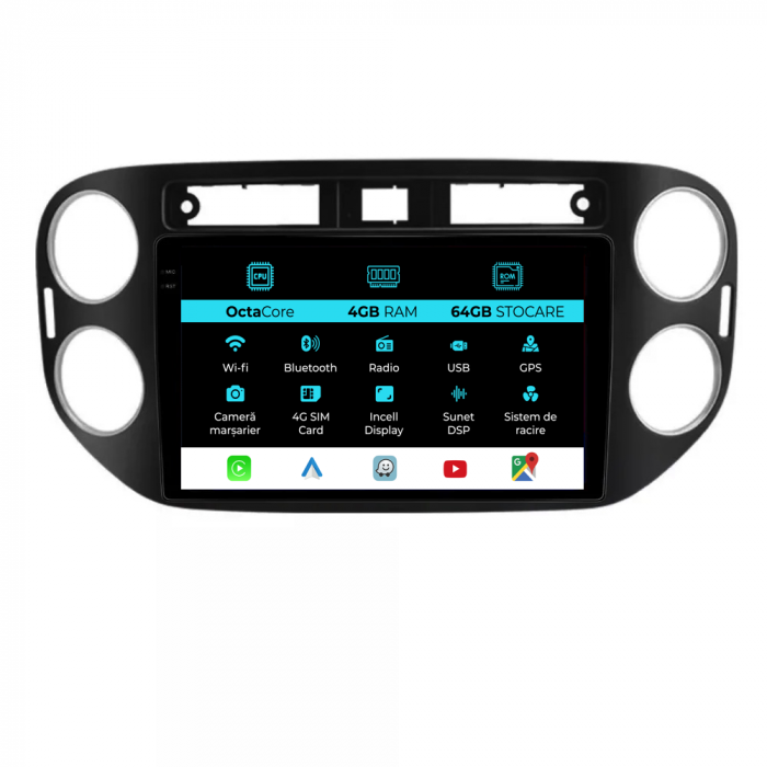 Navigatie Dedicata Volkswagen Tiguan (2011-2016), 9Inch, 4Gb Ram, 64Gb Stocare, Carplay [1]