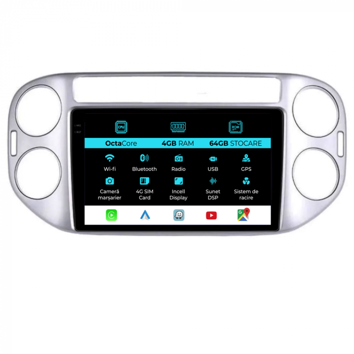 Navigatie Dedicata Volkswagen Tiguan (2006-2016), 9Inch, 4Gb Ram, 64Gb Stocare, Carplay [1]