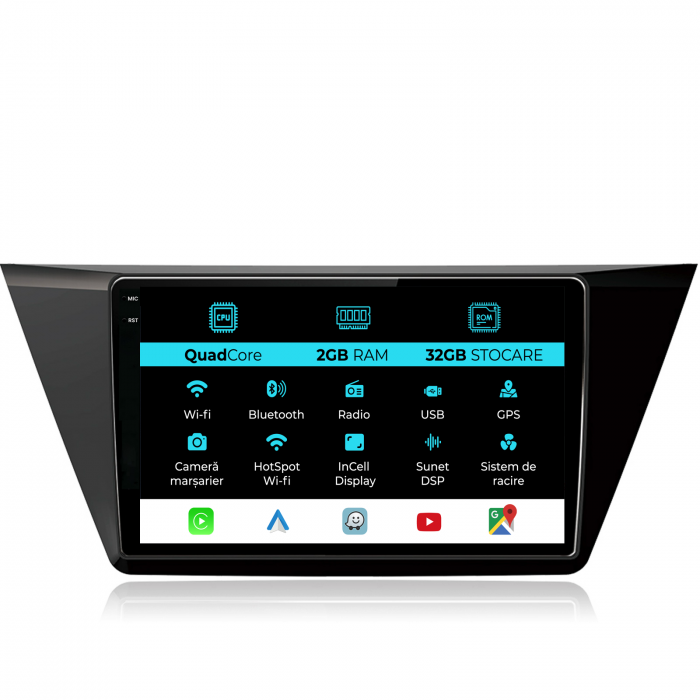 Navigatie Dedicata Volkswagen Touran (2015 - 2020), 10Inch, 2Gb Ram, 32Gb Stocare, Carplay [1]