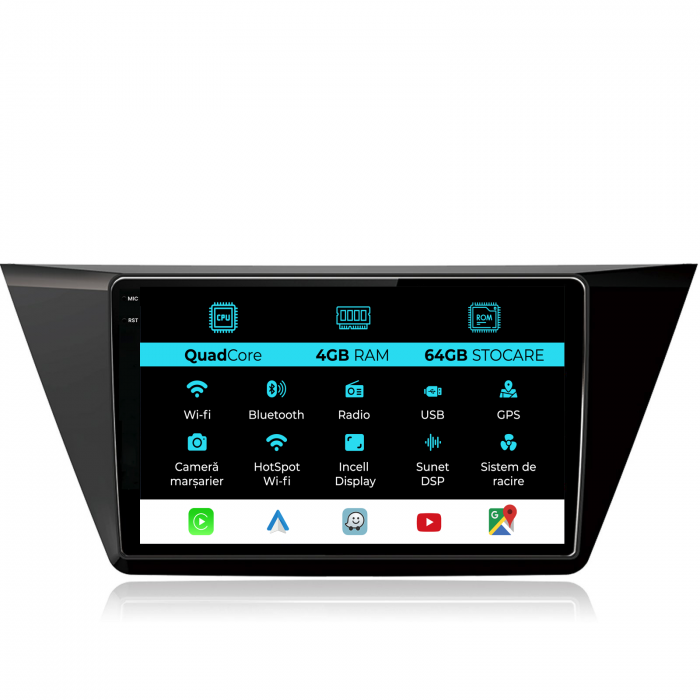 Navigatie Dedicata Volkswagen Touran (2015 - 2020),QuadCore, 10Inch, 4Gb Ram, 64Gb Stocare, Carplay [1]