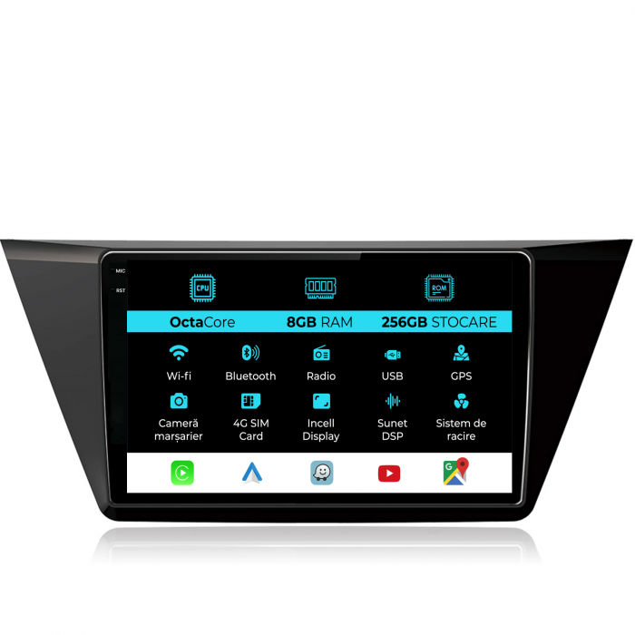 Navigatie Dedicata Volkswagen Touran (2015 - 2020), 10Inch, 8Gb Ram, 256Gb Stocare, Carplay [1]