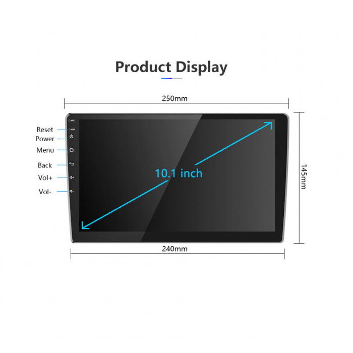 Navigatie Universala Android 2DIN, 10Inch, 6Gb Ram, 128Gb stocare, Bluetooth, WiFi, Carplay, Andorid Auto [3]