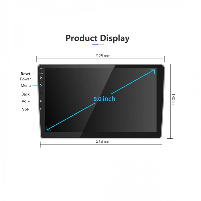 Navigatie Universala Android 2DIN, 9Inch, 4Gb Ram, 64Gb stocare, Bluetooth, WiFi, Carplay, Andorid Auto [3]