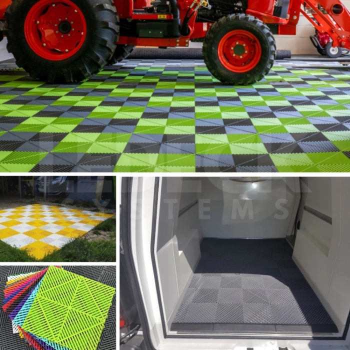 Pardoseala Modulara Plastic PP – Exterior, Garaj Auto, Service, Terasa - VERDE FOSFOR [8]