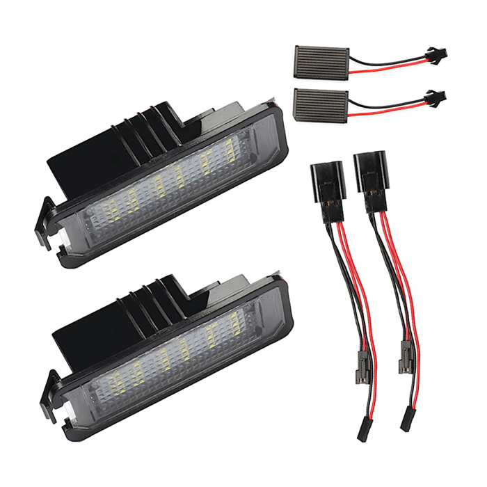 Set 2 Lampi LED iluminare numar VW Golf 4 5 6 7 Amarok Passat B6 B7 EOS Lupo Polo Scirocco Seat Leon Altea Skoda Superb [3]