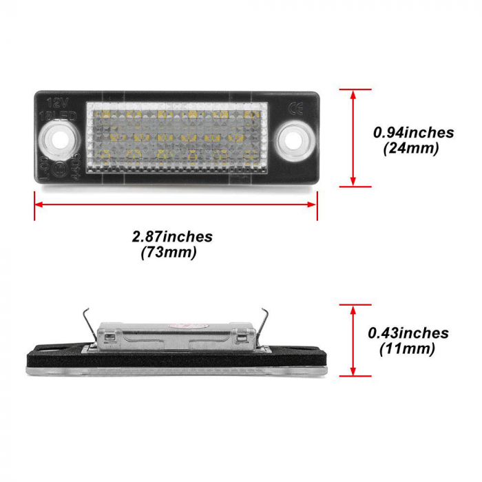 Set 2 Lampi LED iluminare numar VW Golf plus, Jetta, Touran, Transporter, Caddy, Passat B6 Break [5]