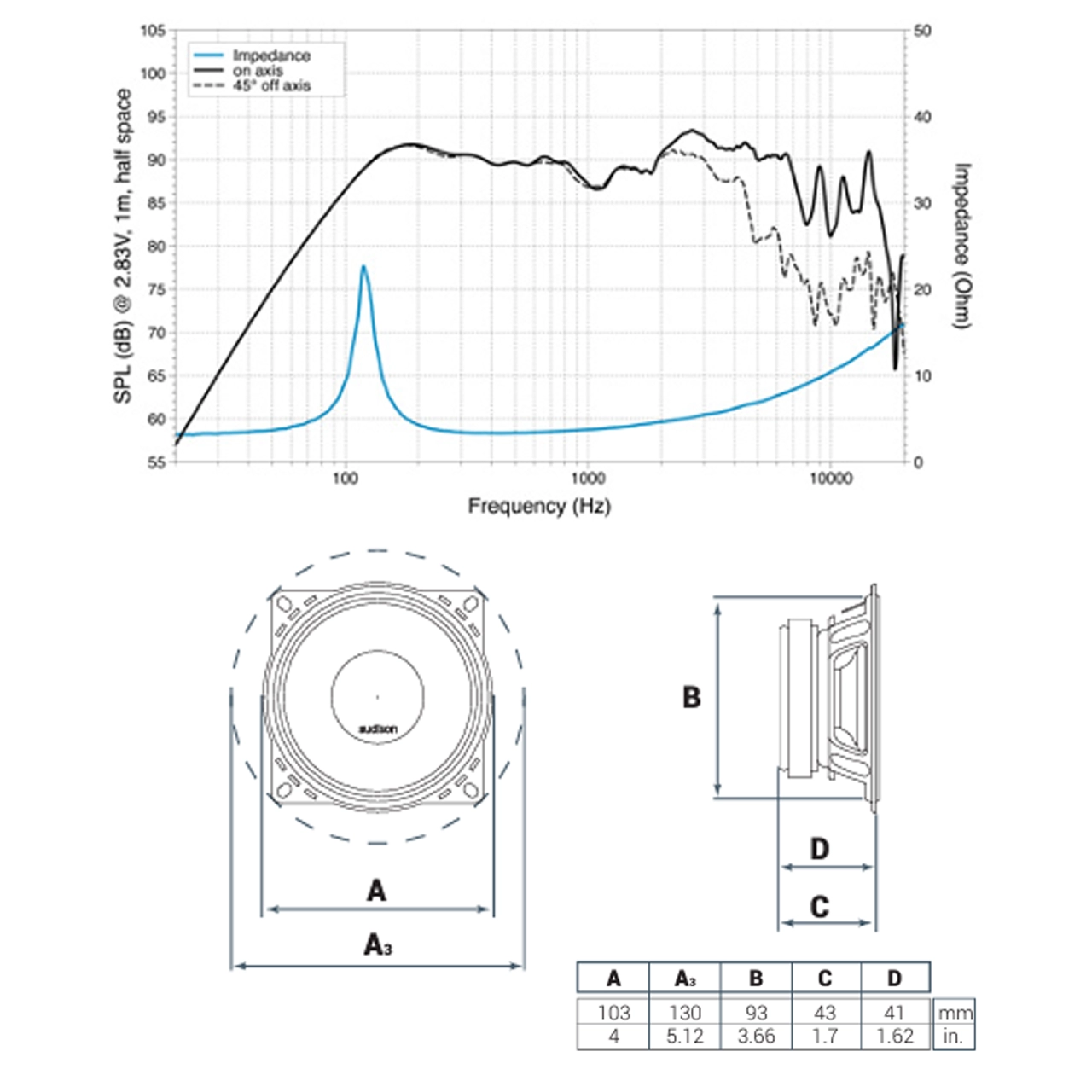 Difuzoare auto Audison Prima AP 4 set componente, 100mm, 40W RMS, 4Ω, set 2 difuzoare [5]