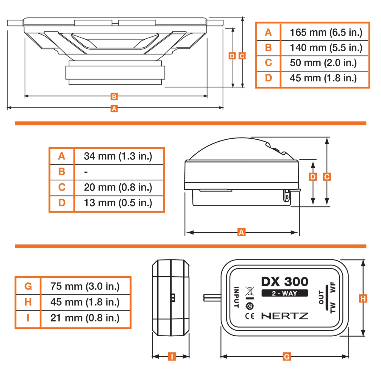 Difuzoare auto Hertz Dieci DSK 170.3, set sistem 2 căi, 165mm, 80W RMS, 4Ω, 2 difuzoare [2]
