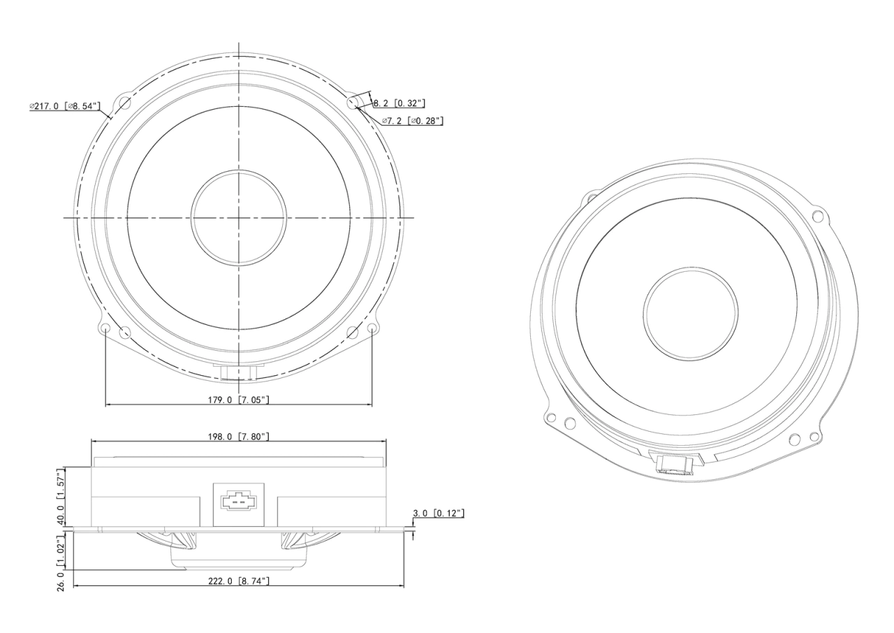 Difuzoare auto Steg dedicate Audi MA8CII set componente, 200mm, 50W RMS, 3.4Ω, set 2 difuzoare [4]