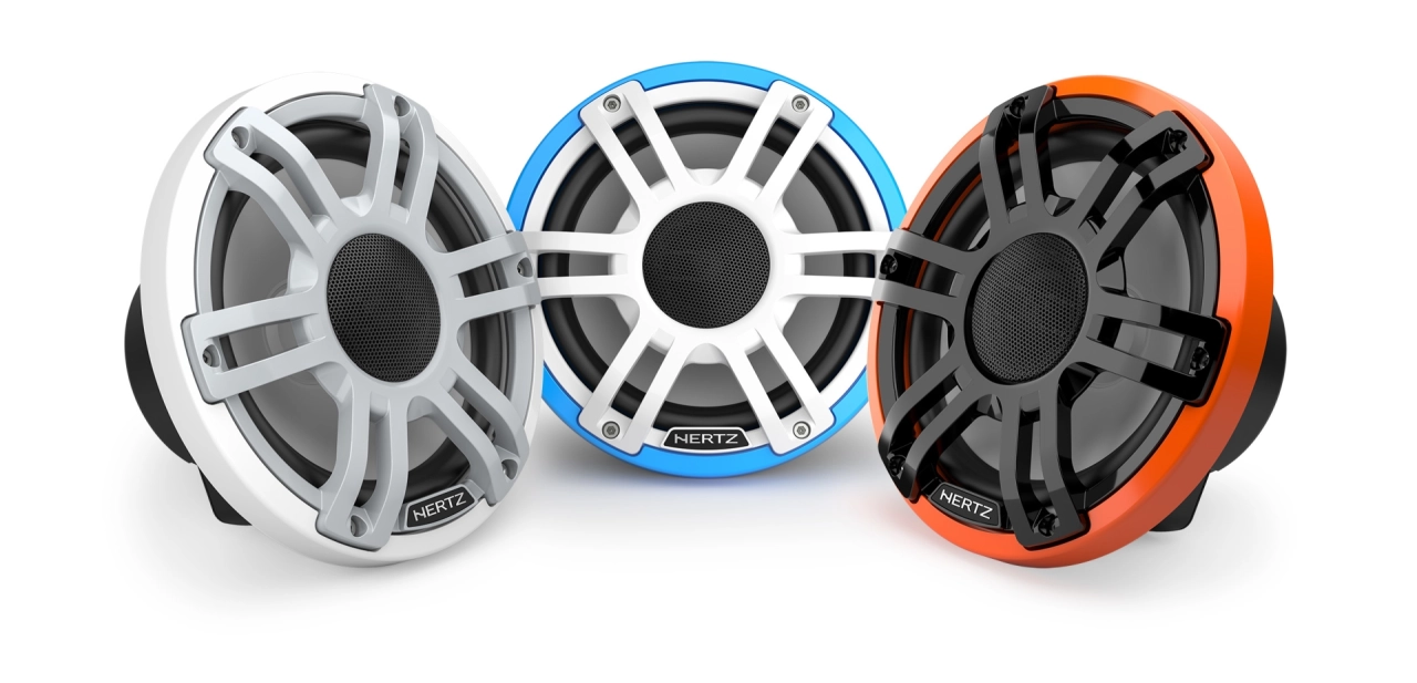 Difuzoare Marine Hertz HEX 7.7 S-LD-G, Negru, set coaxial 2 căi, 196mm, 200W RMS [2]