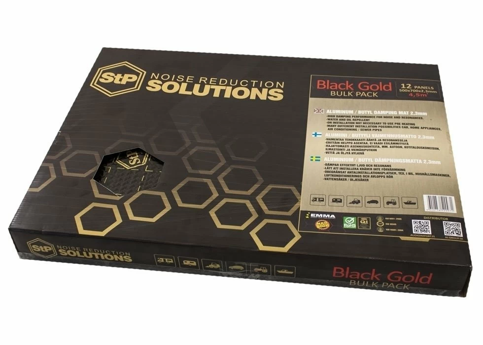 Vibro absorbant (Strat 1) - Insonorizant auto Premium STP Black Gold, 2,3mm, 4,5m2, Bulk Pack