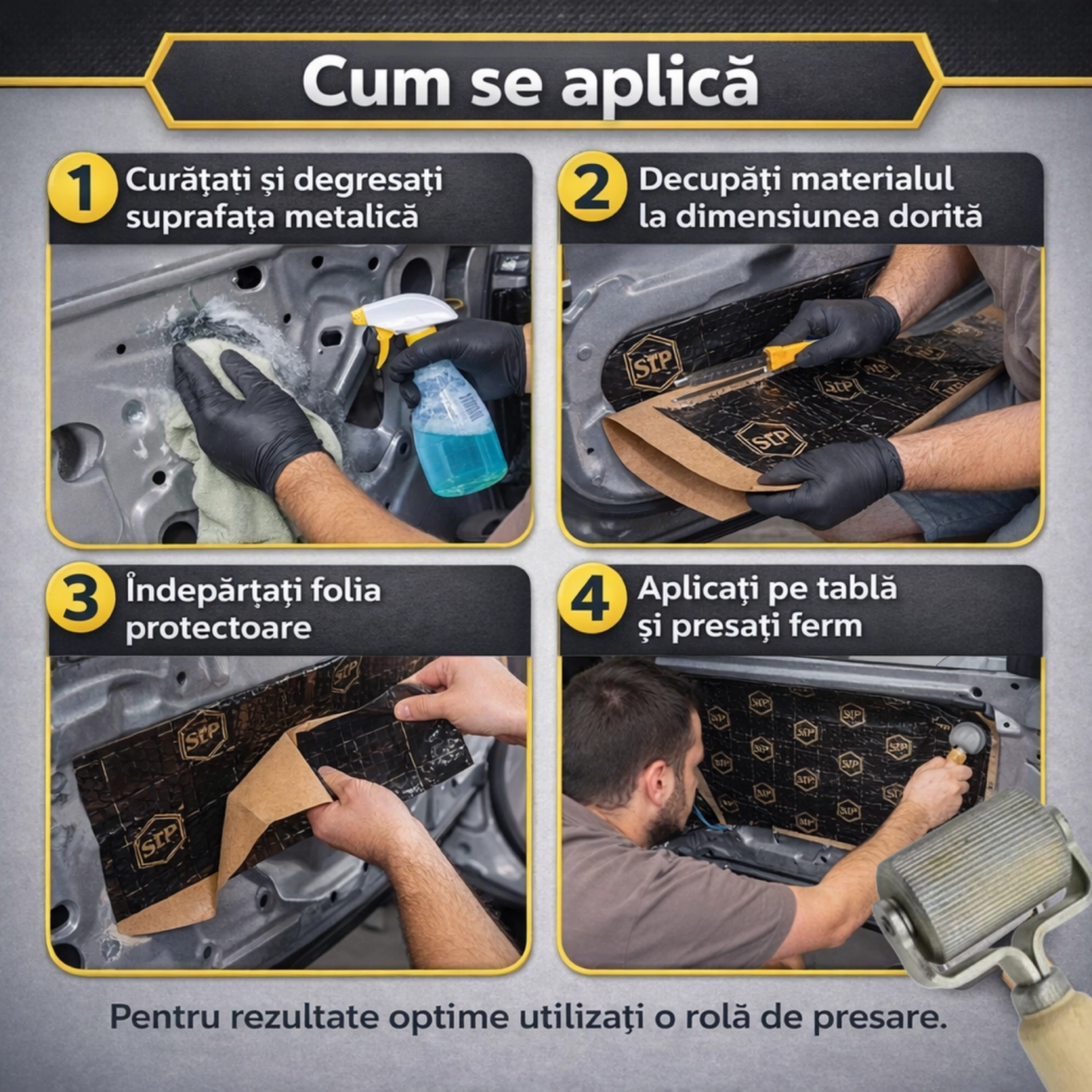 Insonorizant auto Premium STP Black Gold, 2.3mm, 750x500mm, Foaie [4]