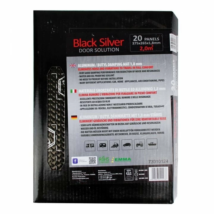 Vibro absorbant (Strat 1) - Insonorizant auto Premium STP Black Silver Door Pack, 1,8mm, 2,0m2, Bulk Pack