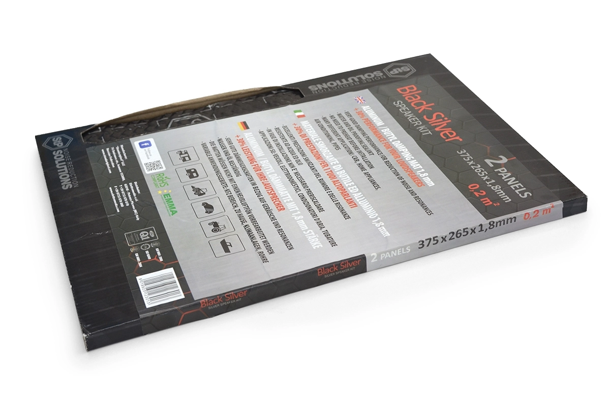 Insonorizant Auto Vibroabsorbant STP Black Silver Speaker Kit, 1.8 mm, 380x270 mm, 0.2 m2, 2 Foi [1]