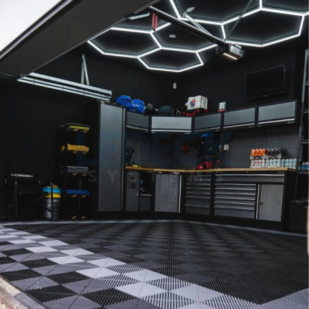 Lumină LED Hexagonală – 14 Module 484x243CM - Garaj, Dormitor, Cameră Gaming, Spații Private [7]