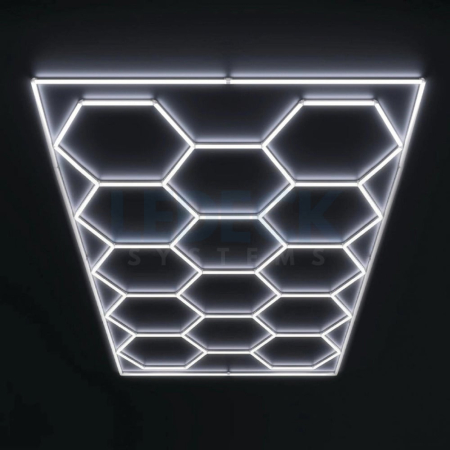 Lumină LED Hexagonală – 14 Module 484x243CM - Garaj, Dormitor, Cameră Gaming, Spații Private [2]
