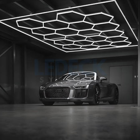 Lumină LED Hexagonală – 14 Module 484x243CM - Garaj, Dormitor, Cameră Gaming, Spații Private [4]