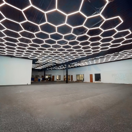 Lumină LED Hexagonală – 14 Module 484x243CM - Garaj, Dormitor, Cameră Gaming, Spații Private [8]