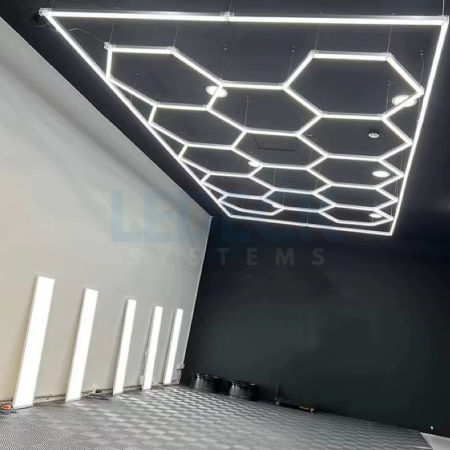 Lumină LED Hexagonală – 14 Module 484x243CM - Garaj, Dormitor, Cameră Gaming, Spații Private [6]