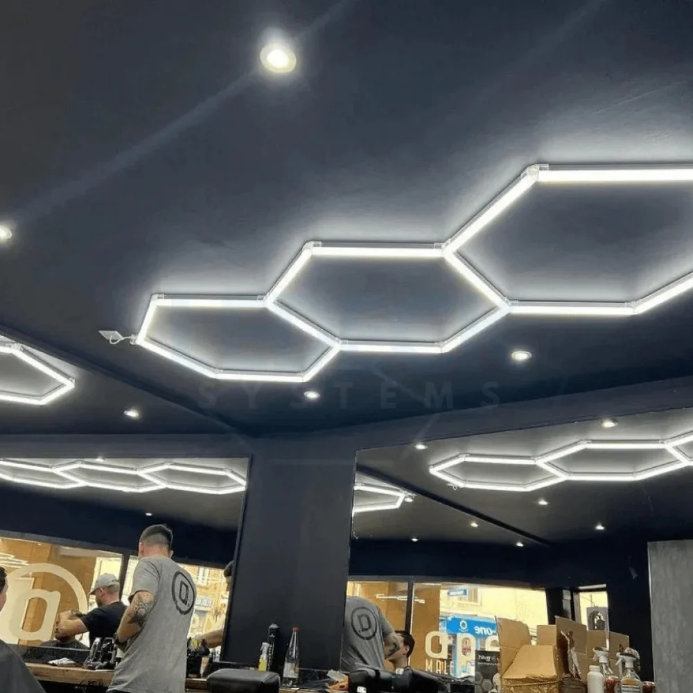 Lumină LED Hexagonală - 3 Module 98x244CM - Garaj, Dormitor, Cameră Gaming, Spații Private [3]