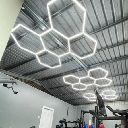Lumină LED Hexagonală – 5 Module 164x235CM - Garaj, Dormitor, Cameră Gaming, Spații Private [4]