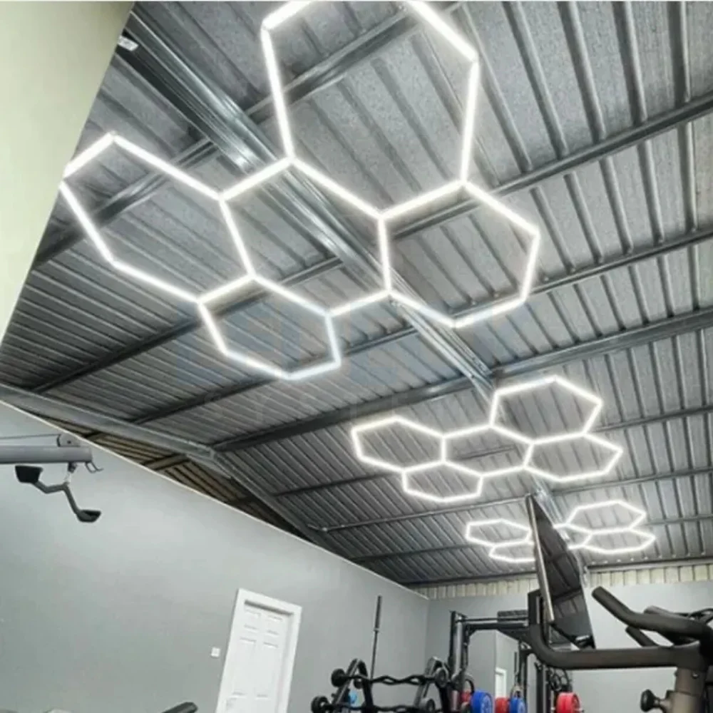 Lumină LED Hexagonală - 5 Module 164x235CM - Garaj, Dormitor, Cameră Gaming, Spații Private [4]