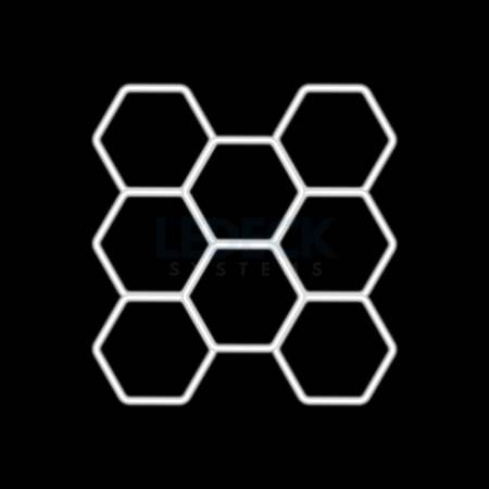 Lumini Hexagoane Modulare - Lumină LED Hexagonală – 8 Module 236x246CM - Garaj, Dormitor, Cameră Gaming, Spații Private