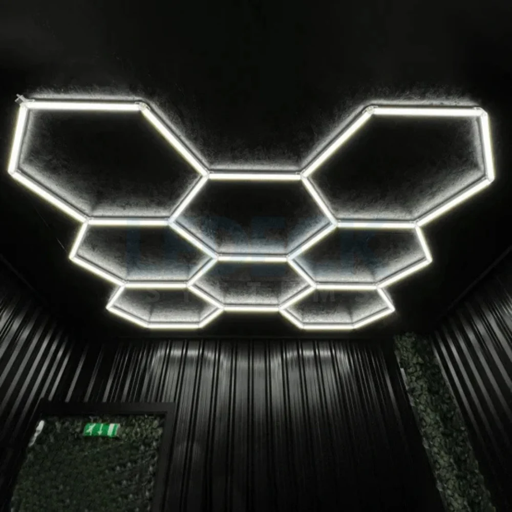 Lumină LED Hexagonală - 8 Module 236x246CM - Garaj, Dormitor, Cameră Gaming, Spații Private [5]