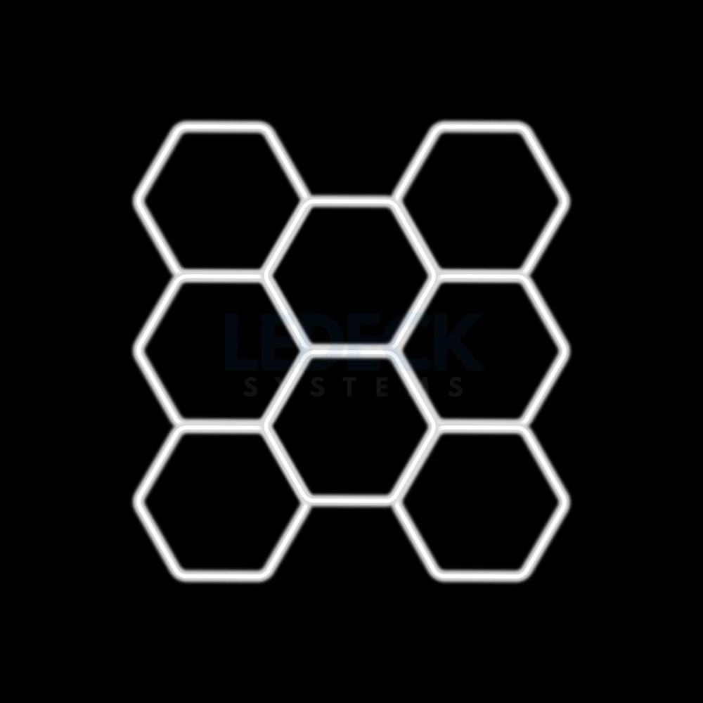 Lumină LED Hexagonală - 8 Module 236x246CM - Garaj, Dormitor, Cameră Gaming, Spații Private [8]